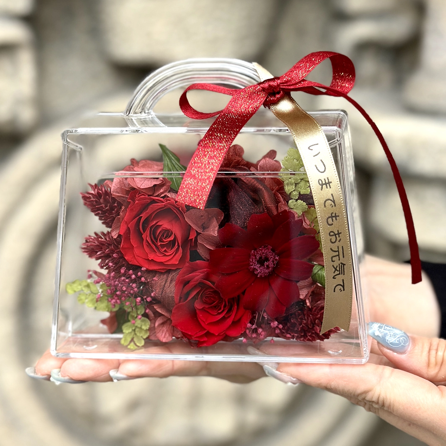 バーチュー/美徳という御供プリザーブドアレンジです。金額は税抜二万円です。